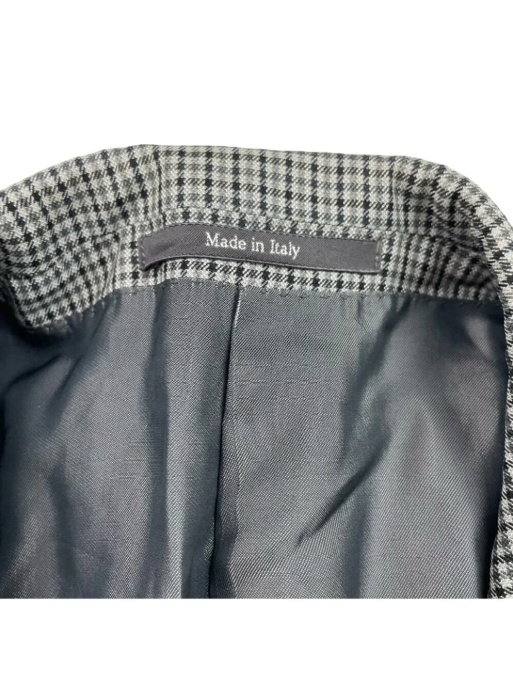 Ermenegildo Zegna Men’s Wool/Silk 2-Button Blazer Gray Plaid • Italy • 44R US